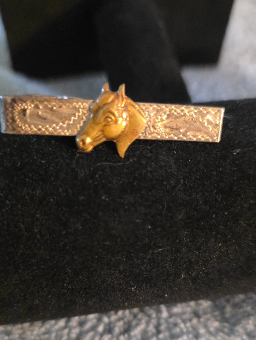 Gold-Tone Horse Head Tie Bar - Men Accessories